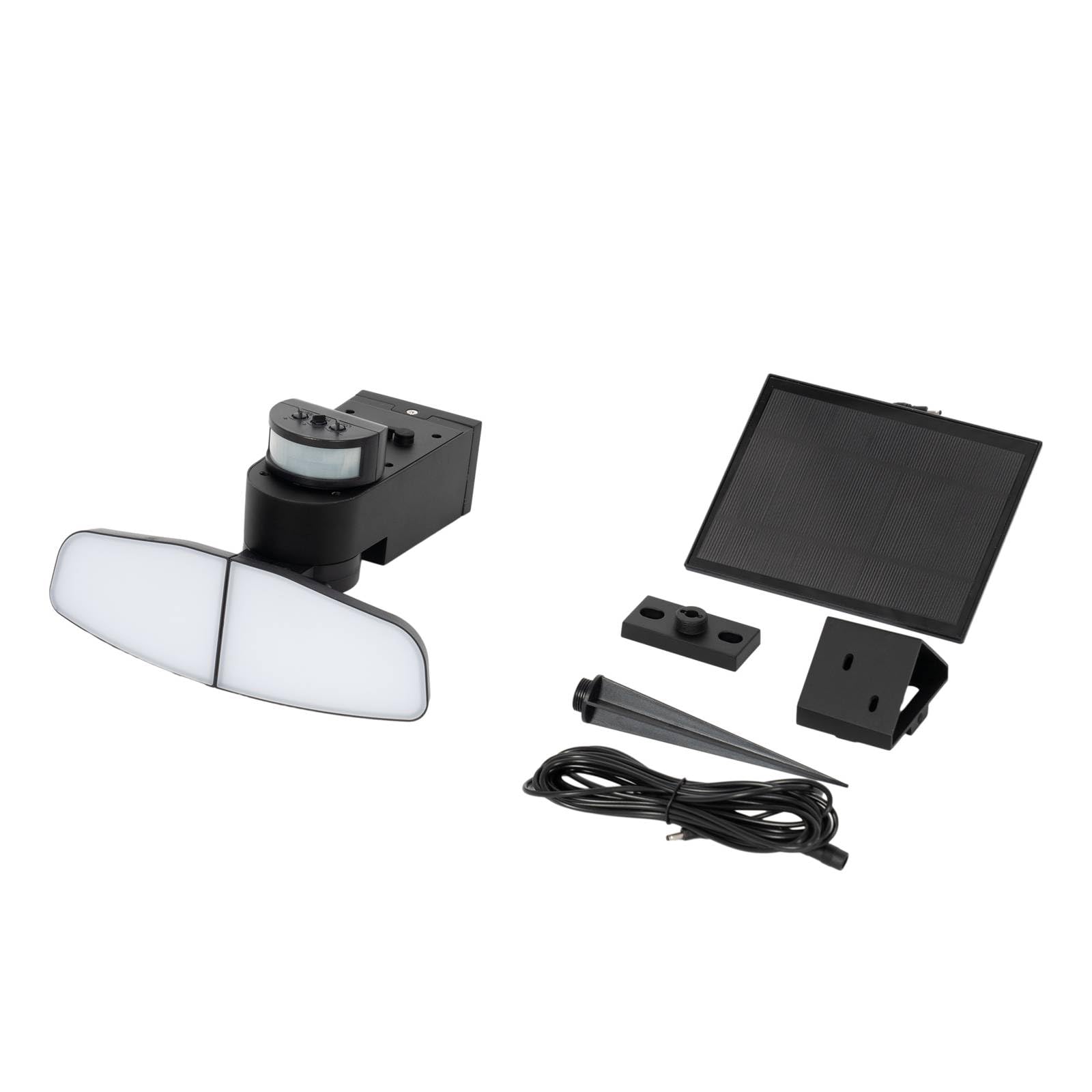 Lindby LED Applique Murale Solaire Naelin à intensité variable (Moderne) en Noir (à 2 lampes,), Lampe Borne Lumineuse Exterieur Eclairage