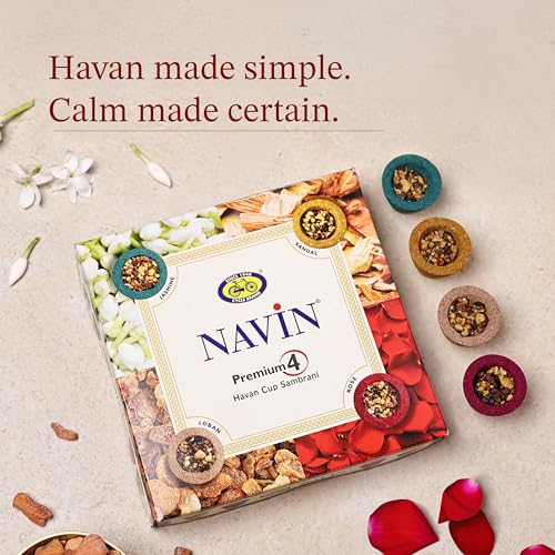 Image of Cycle Pure Navin Premium 4-in-1 Havan Sambrani Cups | Natural & Traditional Aromatic Experience | Pack of 3 (Jasmine, Sandal, Rose, Loban)