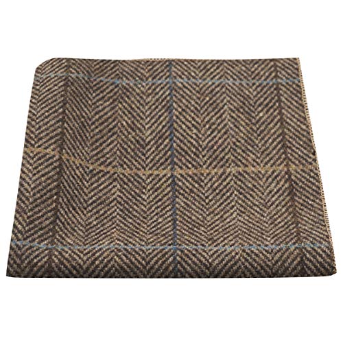 Luxury Walnut Brown Tweed Pocket Square, Handkerchief