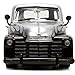 1953 Chevy 3100 Pickup Truck Silver Metallic with Black Flames with Extra Wheels Just Trucks Series 1/24 Diecast Model Car by Jada JA33025