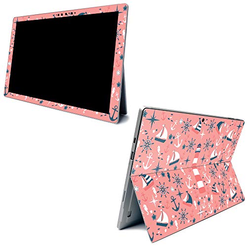 Image of MightySkins Carbon Fiber Skin for Microsoft Surface Pro 7 - Nautical Dream | Textured Carbon Fiber Finish | Easy to Apply, Remove, and Change Styles | Made in The USA