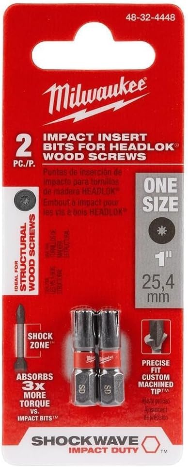 48-32-4448 Shockwave Insert Bits for HeadLOK Wood Screws (2PK)