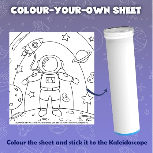 Image of PlayMagic BrainActiv Kaleidoscope & Scratch Art Kit for Kids Age 5-14 - 1 Kaleidoscope, 8 Activity Sheets, 1 CYO Sheet, 2 Scratch Sheets, 2 Stylus, 10 Color Pencils - Return Gift for Boys & Girls
