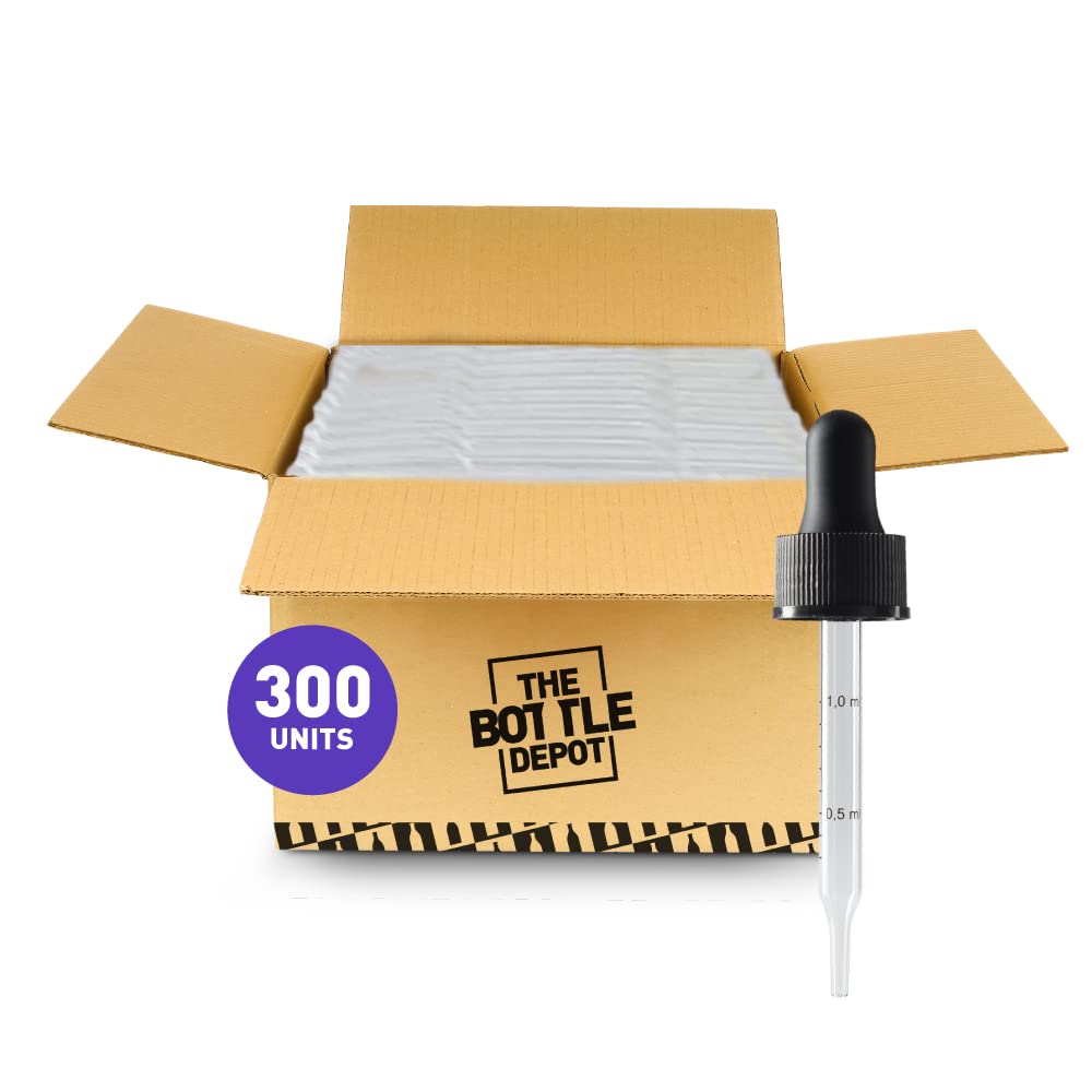 The Bottle Depot Bulk 300 Pack 2 oz Glass Dropper Neck Finish 20-400; Wholesale Quantity