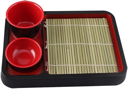 Miniatura 10 de Cabilock Bandeja de té de plato de fideos fríos de estilo japonés que sirve para bocadillos de bambú Mat Almacenamiento Contenedor de vajilla de