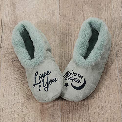 Faceplant Dreams Love You to the Moon fur-lined Footsie2