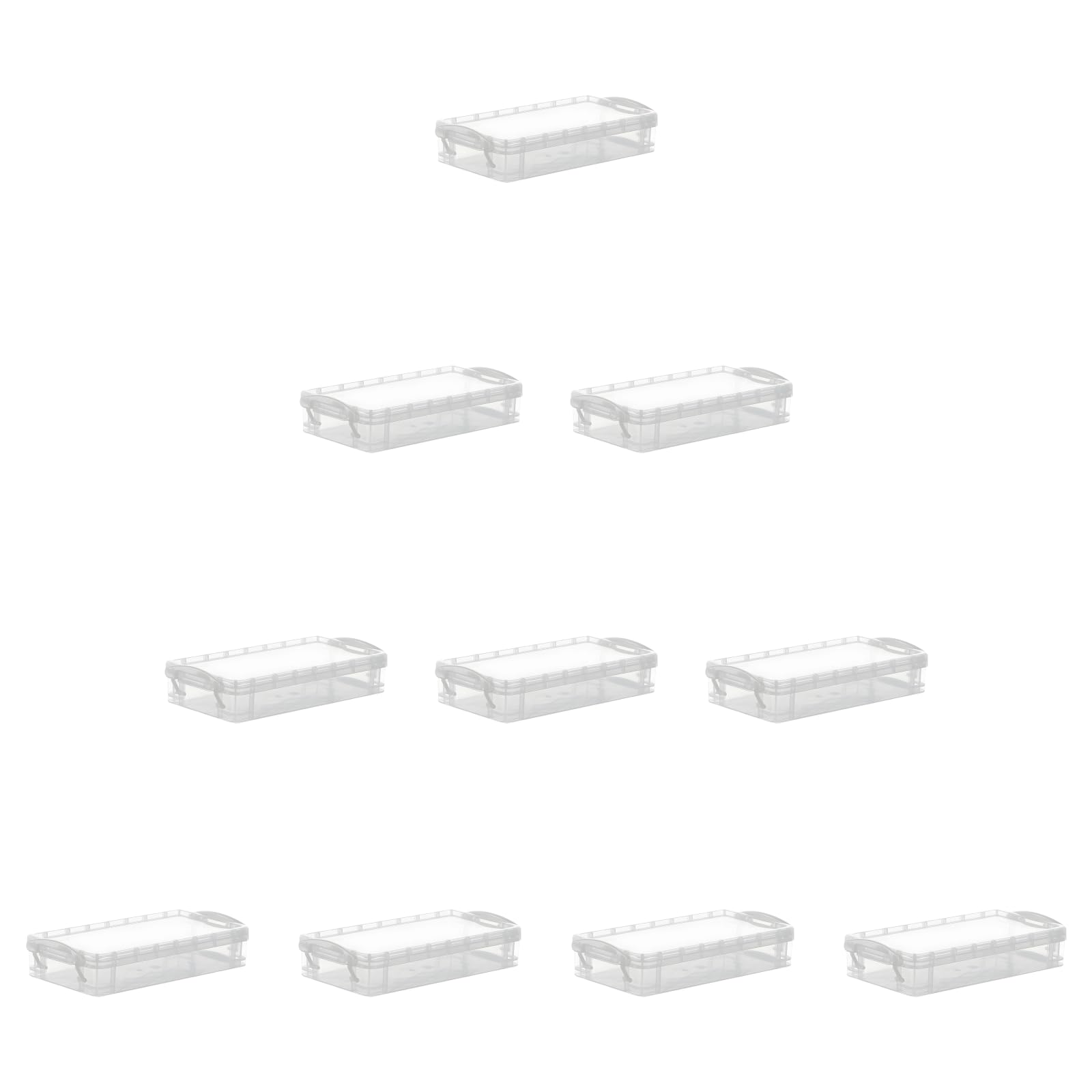 10 Stück transparente Stifteboxen, stapelbare Kunststoff-Federmäppchen mit Schnappverschluss, große Kapazität, Schreibtisch-Organizer für Schule und Büro, für Stifte, Bleistifte, Marker