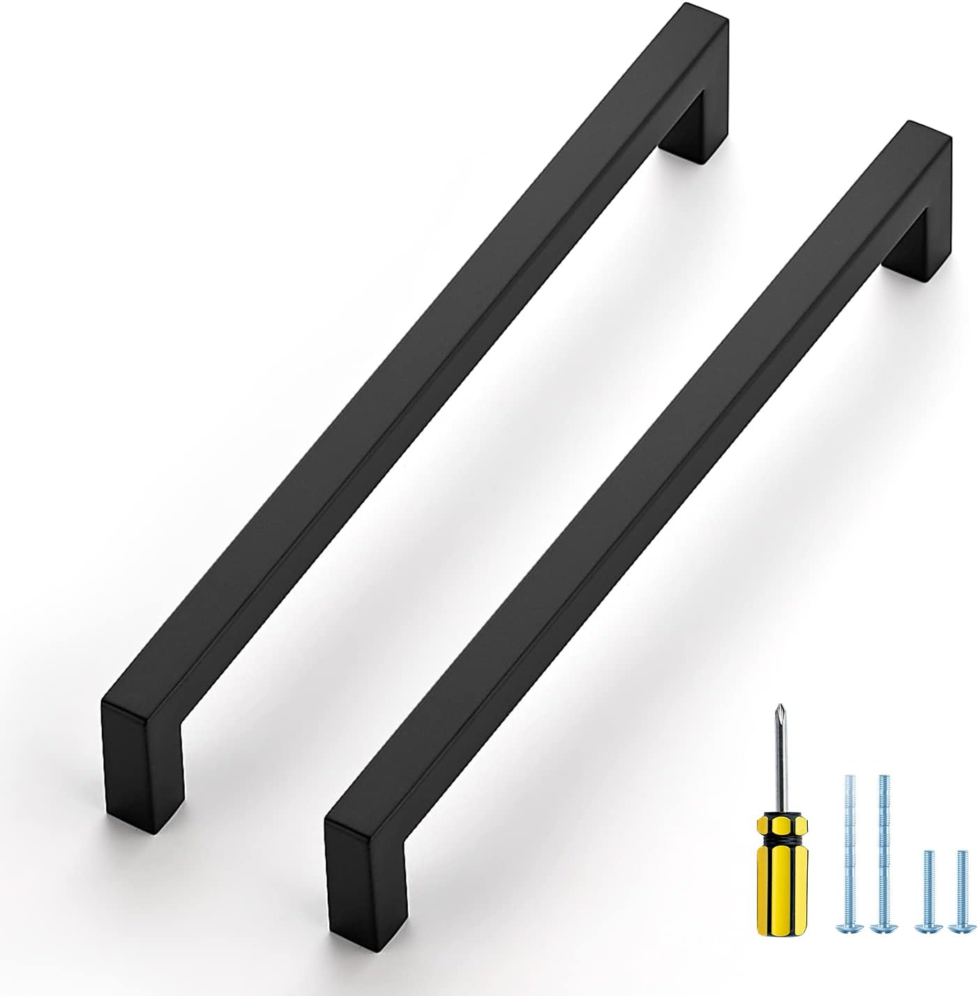 Ravinte 5 Pack Black Pulls 84/5 Inch Square Handles