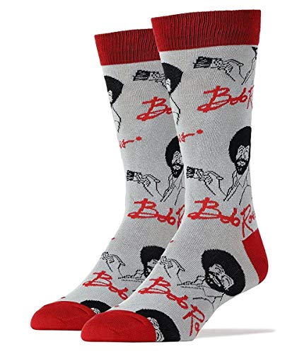 Oooh Yeah Men's Novelty Crew Socks, Exclusive Funny Socks for Bob Ross, Christmas Socks, Dress Cotton Socks, It's Bob Ross, One Size