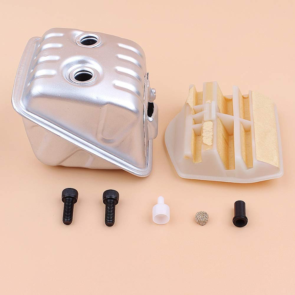 Silenciador Tornillo Tanque de Combustible Ventilación Filtro de Aire Kit de bujes de guía Compatible con Husqvarna 450445 445e Repuestos de Motosierra de Gasolina OEM 544147702