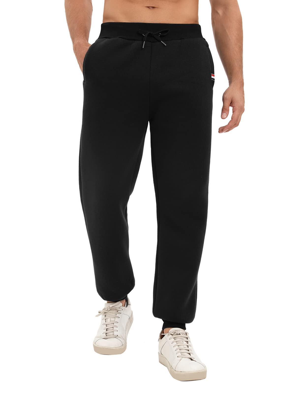 UMIPUBO Pantaloni da Jogging Uomo in Pile Casual Invernali Pantaloni Jogger Sportivi da Uomo con Tasche Elastico Vita Cotone Pantaloni Lunghi Cald Trousers Fitness Corsa