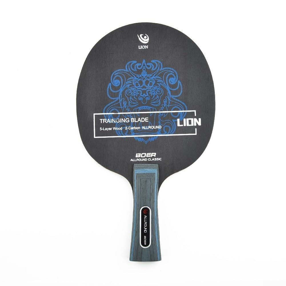 Professional Table Tennis Paddle Made Of Carbon Fiber And Aryl Group Fiber 7 Ply Construction Long Handle Design For Indoor Sport(Long)