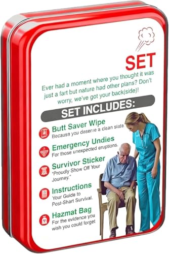 Funny Shart Survival Kit, Sharting Survival Kits, Surprise Prank Joke Gag Gift Box, Secret Santa Gifts for Women & Men, Birthday Valentines The Annoying Present.
