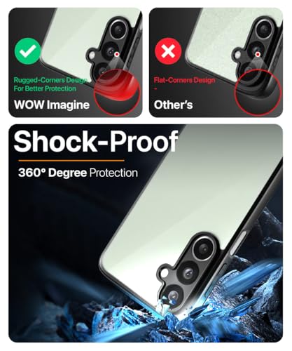 Image of WOW IMAGINE Shockproof Hybrid Back Cover for Samsung Galaxy M36 5G | Samsung Galaxy F36 5G Hard Slim fit Back Case | PC & TPU | Clear Transparent Case - Black