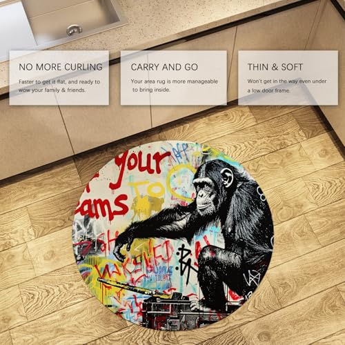 Tapis rond 200cm lavable pour décoration intérieure moderne