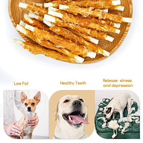Jungle Calling Dog Treats, Chicken Wrapped Rawhide Sticks For Dogs, Grain-Free Natural Small Dogs Training Treats, Pet Chew Snacks,10.6Oz #TOP5