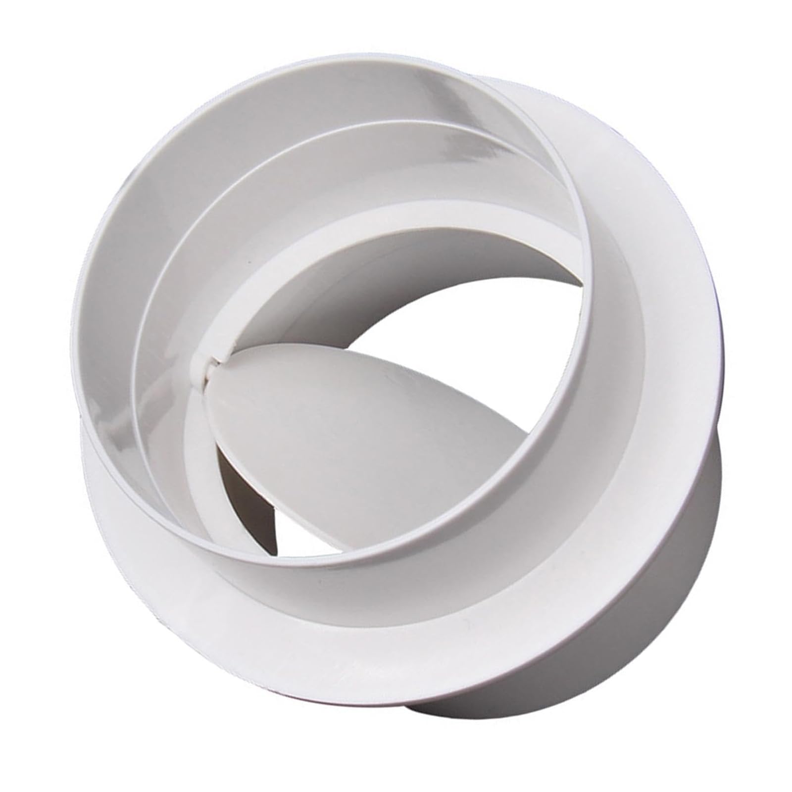 Ptrecniok White Valve For Cooker Hood Ductwork， Pvc Round Duct Air Non-Return Valve Backdraft Damper 80-200Mm For Bathroom Kitchen(125Mm)