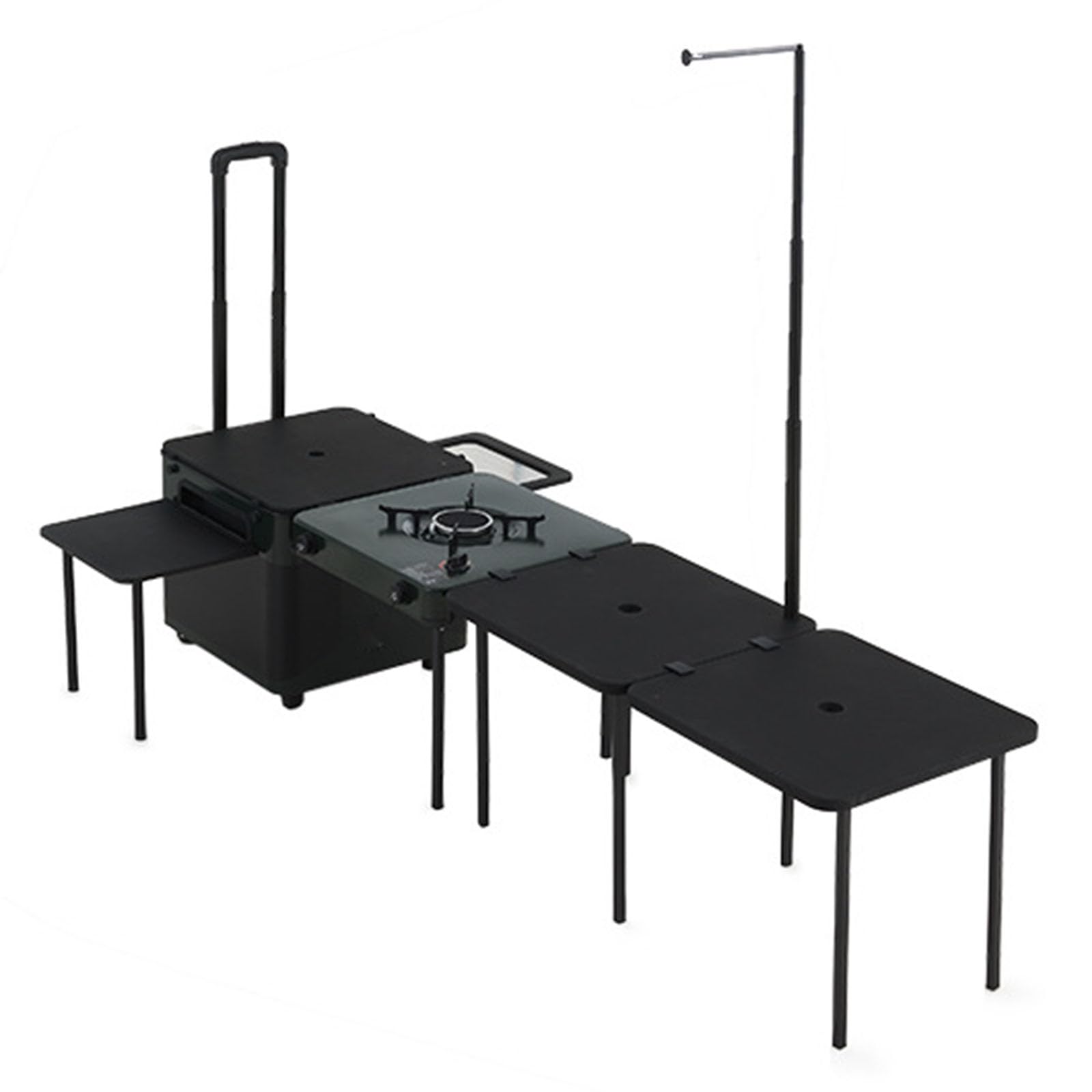 NOWLIN Portable Camping Cooking Table Multifunctional With Storage Mobile Stove Kitchen Table For Camping Travel Picnic Tailgate Party