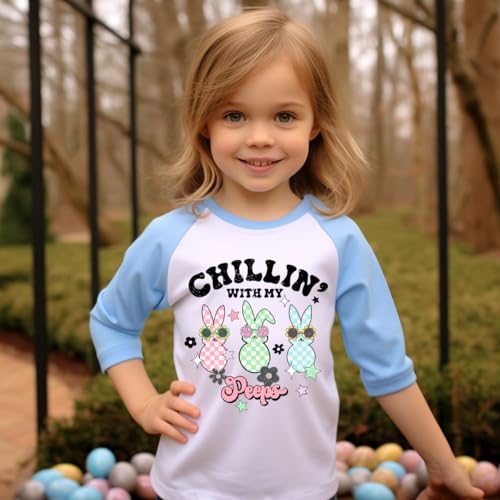 Toddler Easter Shirt 3/4 Sleeve Raglan Easter Clothes for Kids One Cool Peep Easter Clothes for Boys Girl 2-7 Years2