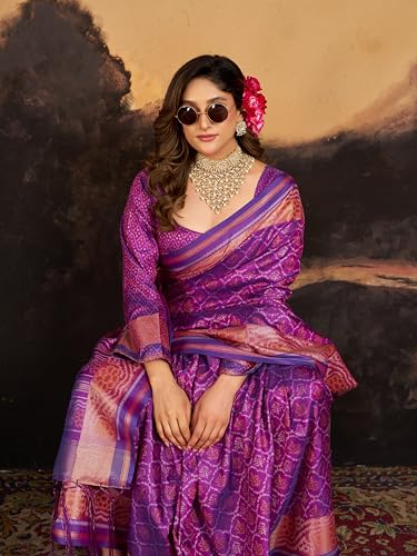 Image of SWORNOF Women's Kanjivaram Soft Silk Banarasi Sarees With Unstiched Blouse Piece