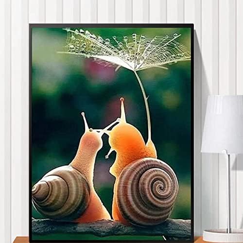 メーカー公式 デジタル絵画diy油絵ギフトセット カタツムリのカップルの動物 数字キットによる絵画手塗り 家の装飾のギフトのためのデジタル絵画30x40cm フレームレス