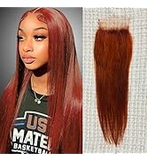 Red Brown Closure 5x5 Closure Brown 33# Straight Closure Invisible Hd Lace Closure Brazilian Huma...