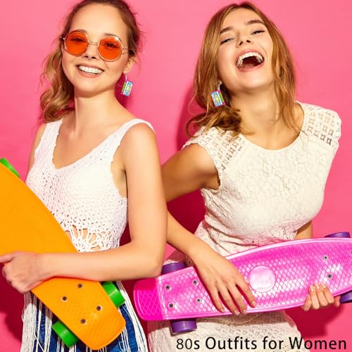 Nylry Retro Neon Cassette Tape Drop Earrings for Women – 80s & 90s Party Accessories, Vibrant Acrylic Jewelry for Costume and Everyday Wear - Image 3