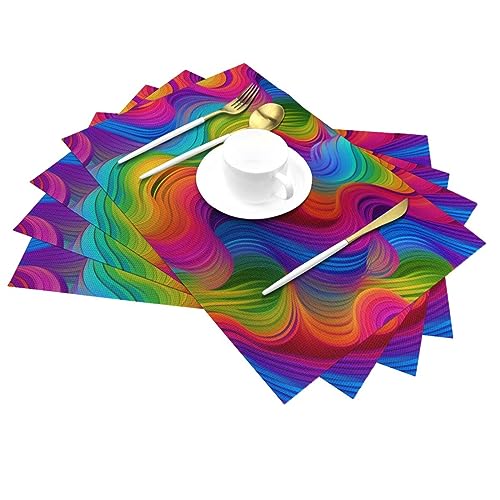 Set de table arc-en-ciel lavable et résistant à la chaleur pour protéger votre table de cuisine - 5
