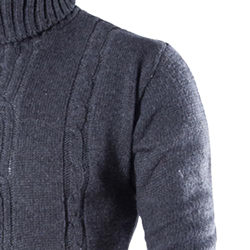 Men's Turtneck Knitted Pullover Long Sleeve Slim Fit Knits Sweaters Solid Color Classic Male Knit Sweater3