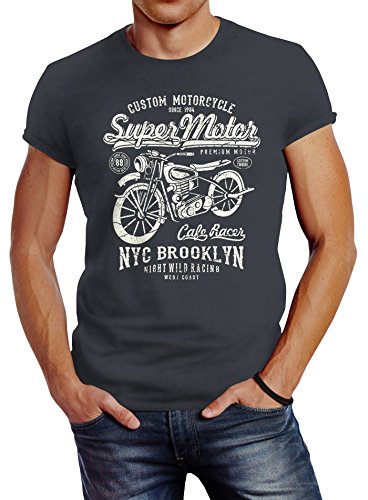 Neverless Herren T-Shirt Biker Shirt Motorrad Super Motor Retro Vintage...