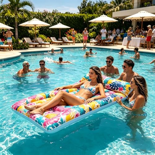 Lit flottant gonflable et bouée de bain de jardin pour ado - 2