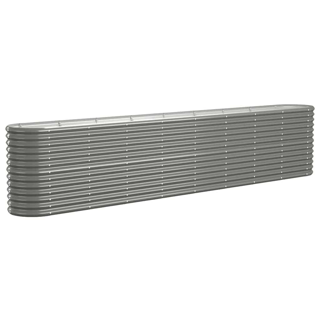 Vidaxl Grey Garden Raised Bed Galvanised Steel 332X40x68 Cm