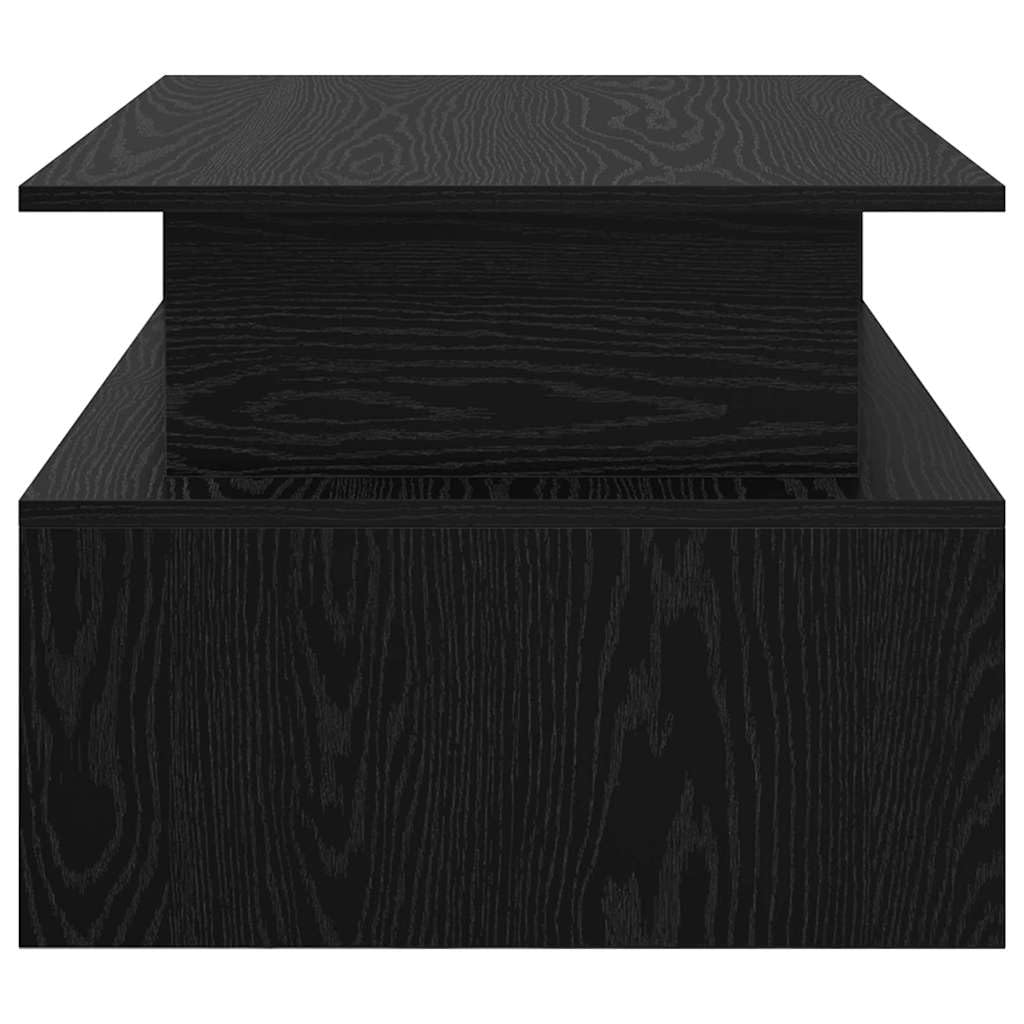 Mesa de centro de roble negro, 90 × 55 × 42,5 cm, 1 estante, 75 kg, para salón, oficina en casa