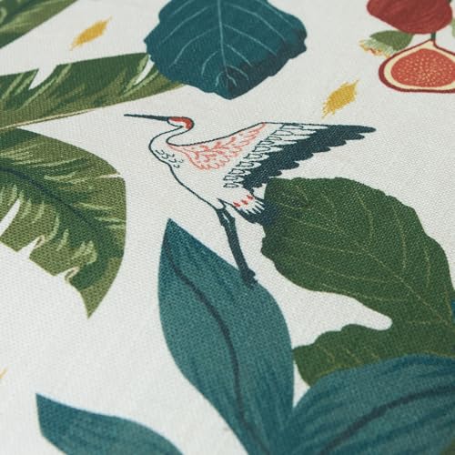 Image of Chumbak Wild Bloom Cushion Cover 20 inch Green Cotton Decorative Pillow Case for Sofa Couch Bed and Living Room Home Decor Handcrafted Design Lost in Paradise Collection