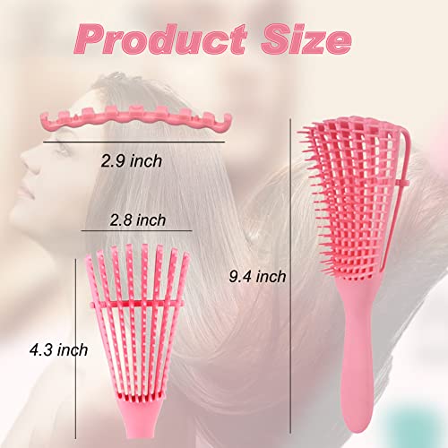 Ekonaer 2 Pack Hair Detangling Brush For Easy Dtangler Curly Hair Including Kinky Wavy Hair, Curly, Coily Hair Of Afro America, Pink And Green #TOP1