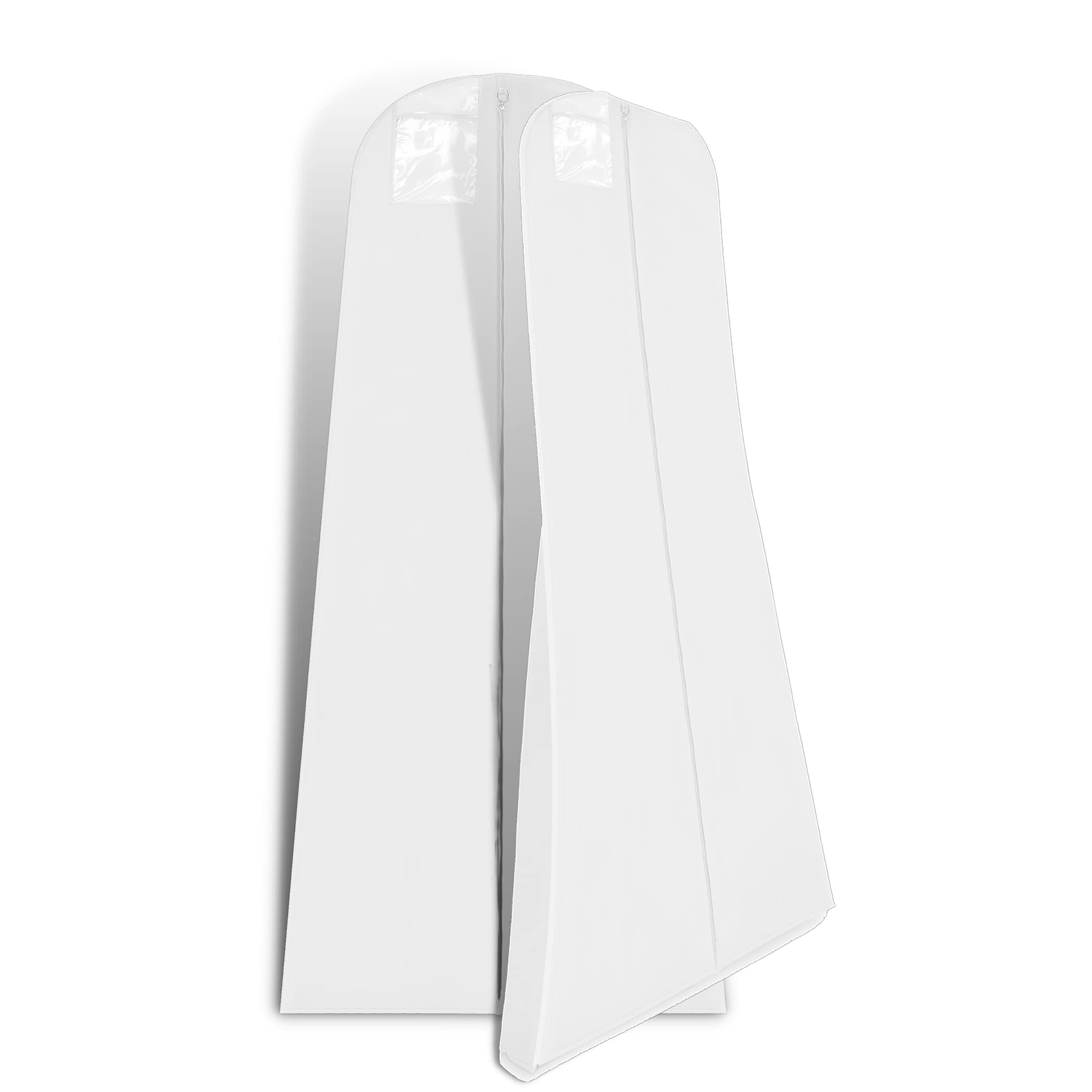 Hoesh International White 72 Inch Waterproof With 8 Inch Tapered Gusset Wedding Travel Storage Bridal Dress Gown Garment Cover Bags With Internal Zipped Pocket (, 10)