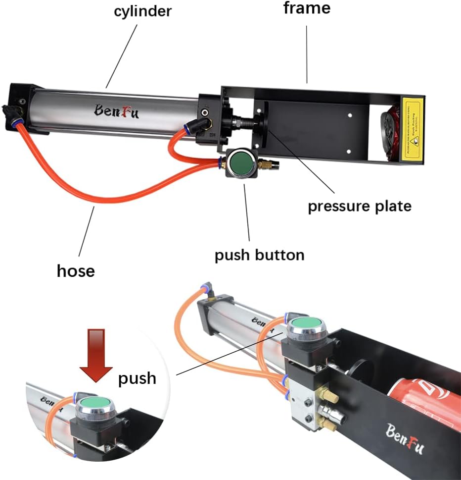 Benfu Can Crushers, Pneumatic Crushers, Automatic Can Breaker, Cylinder Can Crusher,Recycling 12-Ounce and 16-Ounce Aluminum Cans, Beer Cans, Beverage Cans, Etc. (Black)