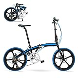 ★ Le vélo pliant Avec un cadre en alliage léger, des roues intégrées en alliage de magnésium de 20 pouces et un système de pliage pratique, il est facile à transporter, à plier et à ranger.