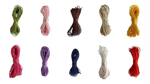 Kit 10 Cores Fio Cordão Cetim Seda Rabo De Rato 1mm - 100m (Combinação 3)