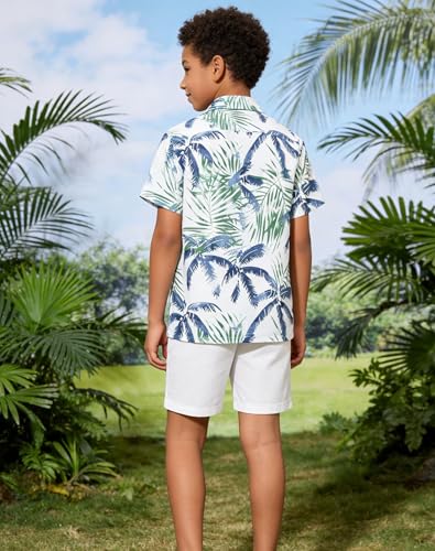 Image of Cromoncent Matching Hawaiian Outfits for Family, Dad and Son Matching Luau Beach Tropical Shirts Mommy Daughter Tropical Sets