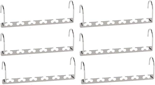 ShopHut Metal Hangers Space Saving Hangers For Closet, Magic Clothes Wardrobe Clothing Organizer - Pack of 6