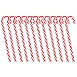 Boieo Plastic Candy Canes Christmas Tree Hanging Ornaments, 12pcs (Red+White)