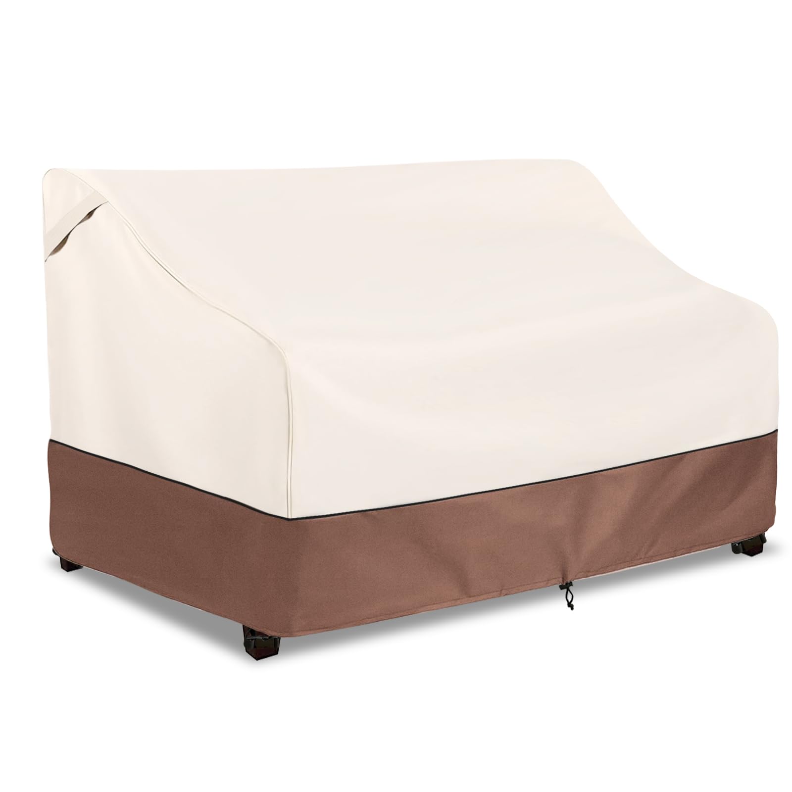 okcool Heavy Duty Patio Sofa Cover, 100% Waterproof 3-Seater Outdoor Sofa Cover Fits up to 85W x 38D x 35H Inches, Lawn Patio Furniture Covers,Beige &