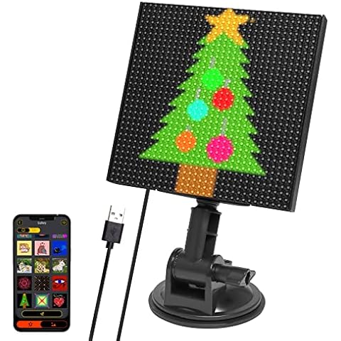 LUXONIC Pixel Display Screen,Smartphone App Control Display with 32x32 Pixel Custom Text Pattern Animation Programmable LED Screen for Home Decor,Art Creation,Bar,Shop,Hotel,Gift Cover