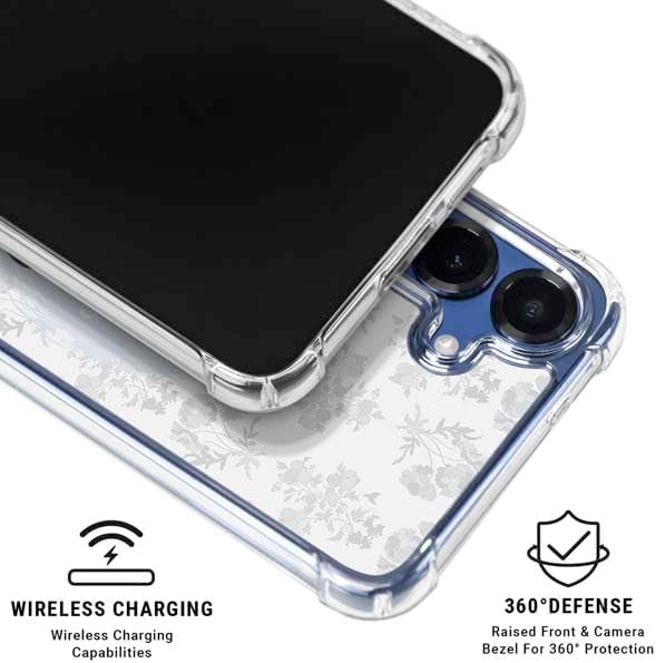 Skinit Clear Phone Case Compatible with Galaxy S25 - Officially Licensed Disney Cinderella Miracles Take Time Silhouette Design