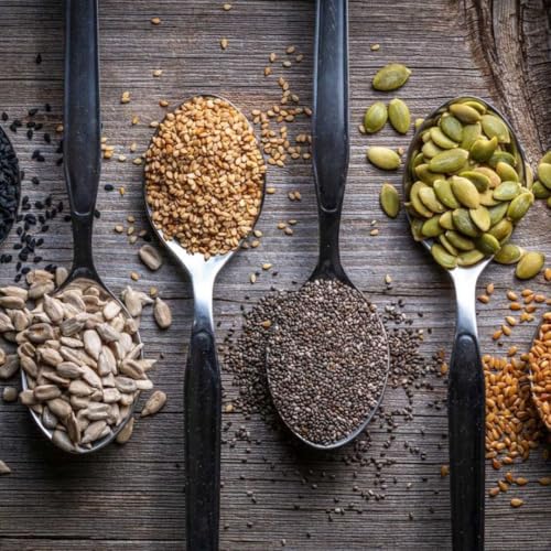 Image of 5-in-1 Mix Seeds 500gm | 100% Natural & Roasted Edible Pumpkin, Sunflower, Flax, Chia & Halim Seeds | Crunchy Multi-Seed Blend | Healthy Diet Snacks Jar Pack