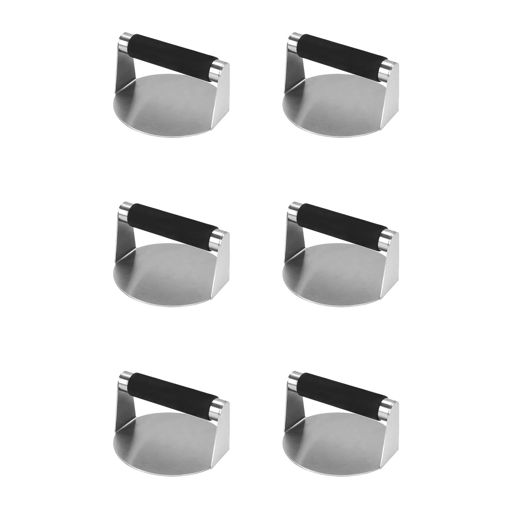Hndhbfgrt 6X Smash Burger Press,Hamburger Smasher Tool for Griddle, Stainless Steel Ham Patty Press,Grill Press for Smashburger
