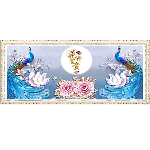 Diamond Painting Complet fleur de pivoine grand format 80x180cm pour décoration salon moderne