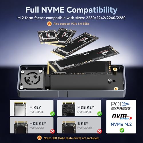 Caja Externa MOREFINE para SSD M.2 NVMe 8TB Thunderbolt 80Gbps miniatura 5