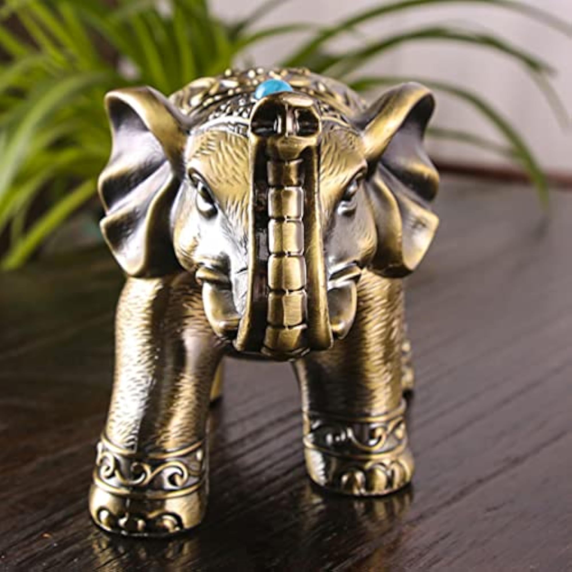 Elephant Ashtray with Lid, Windproof Metal Design